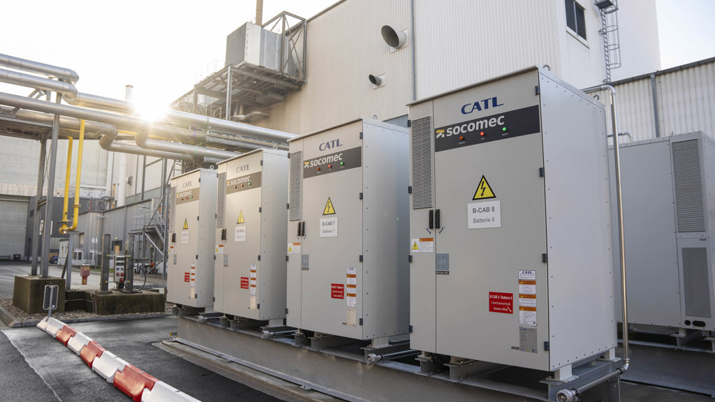 Speira's large-scale battery storage system in the company's plant in Grevenbroich.