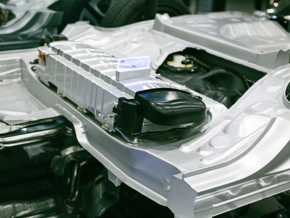 A car’s battery casing made of Speira’s aluminium.