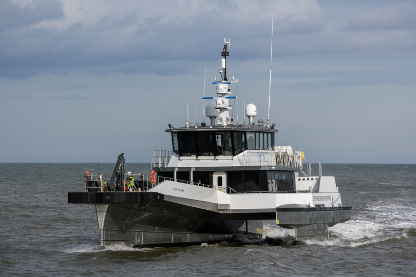 Seacat Columbia ship on the sea.