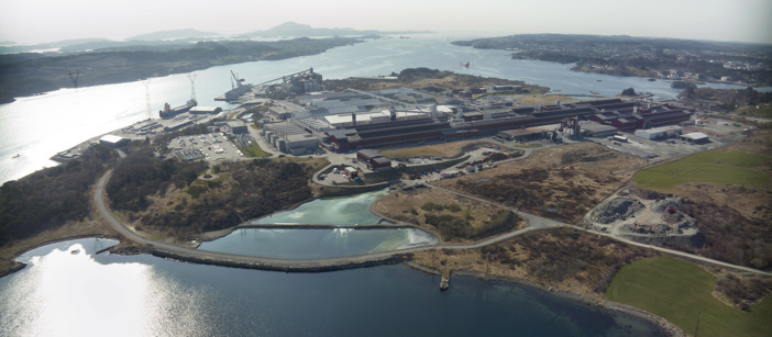 Speira’s plant in Karmøy, seen from a bird’s eye view on a sunny day.