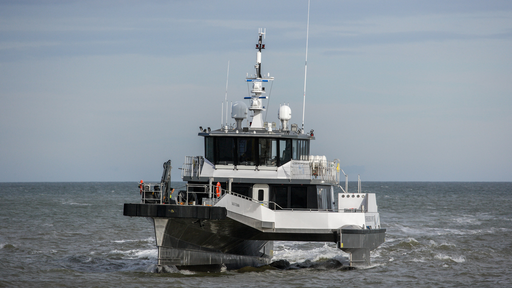 The “Seacat Columbia” ship sailing across the sea.